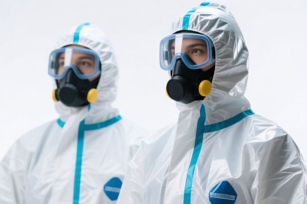 Plastic chemical protective suits