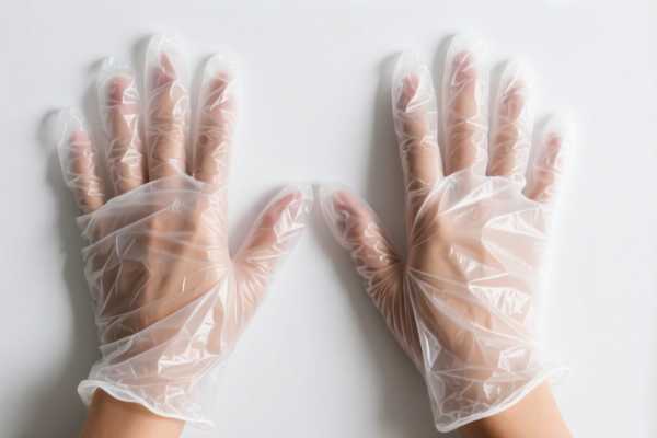 Plastic protective gloves