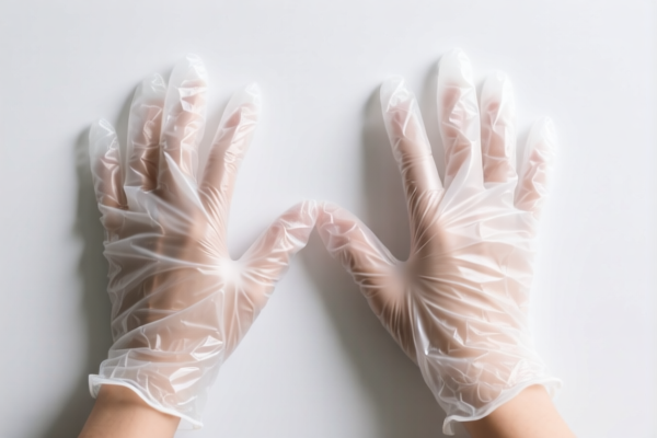 Plastic protective gloves