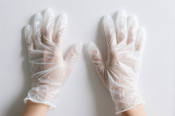 Plastic protective gloves