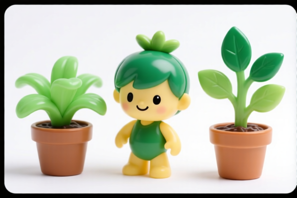 Plastic Plant Figurines