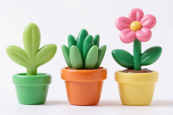 Plastic Plant Figurines