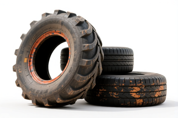 Reclaimed tires for agricultural machinery