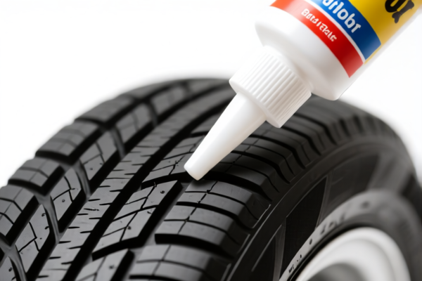 Rubber tire tread glue
