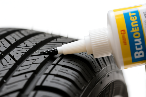 Rubber tire tread glue