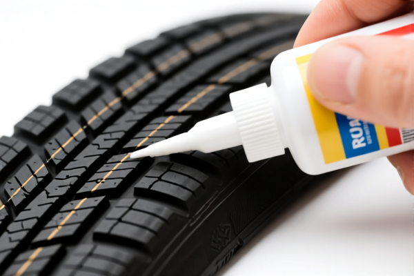 Rubber tire tread glue