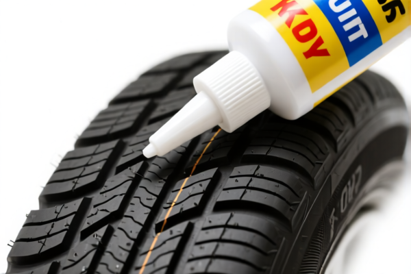 Rubber tire tread glue