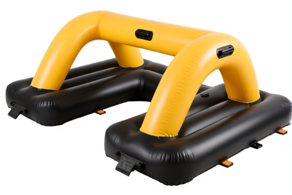 Inflatable vulcanized rubber floating platforms