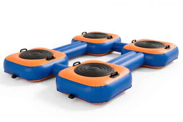 Inflatable vulcanized rubber floating platforms