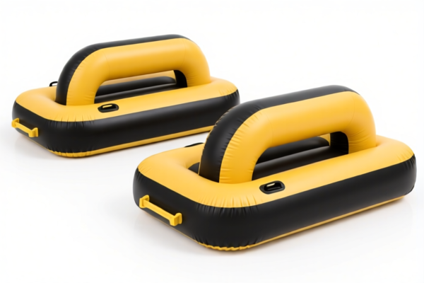Inflatable vulcanized rubber floating platforms