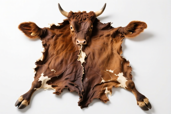 Dried raw bovine hides
