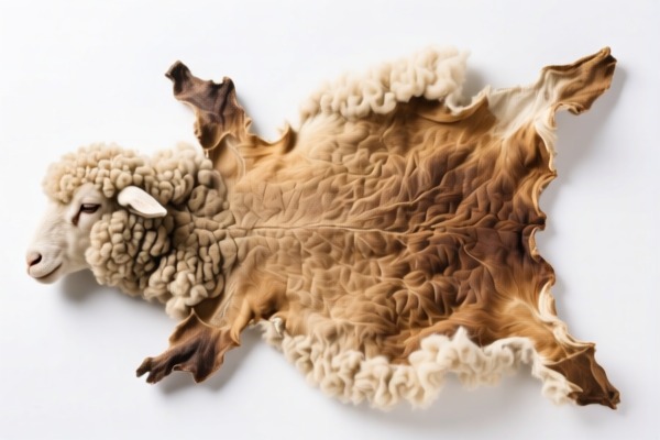 Dried Lambskins with Wool