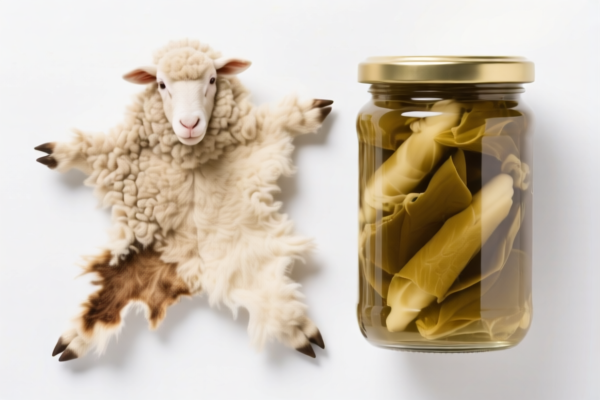 Pickled sheepskins (without wool) for scientific research