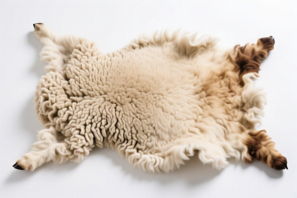 Unprocessed sheepskins
