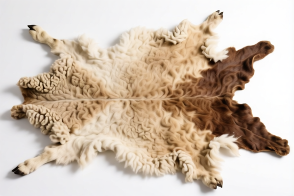 Untanned sheepskin hide