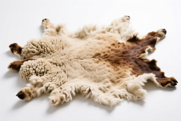 Untanned sheepskin hide