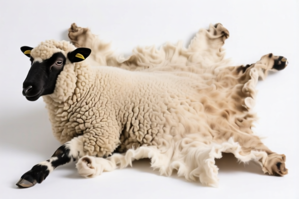Raw lambskins without wool for leather industry