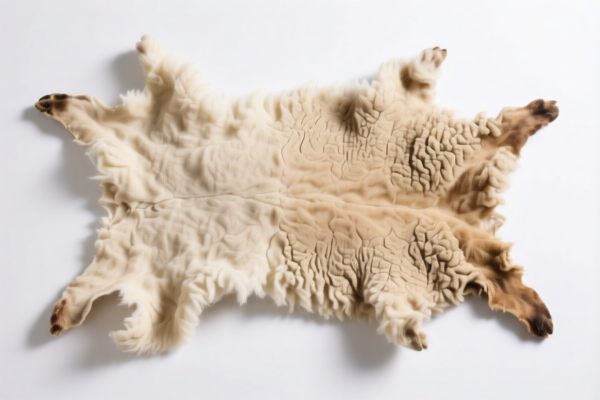 Raw lambskins without wool for leather industry