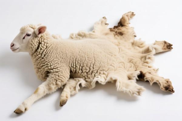 Raw lambskins without wool for leather industry