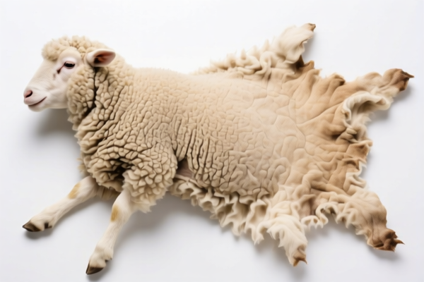 Raw lambskins without wool for leather industry