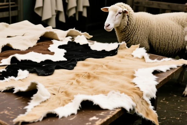 Raw sheep or lambskins without wool, other, for garment lining