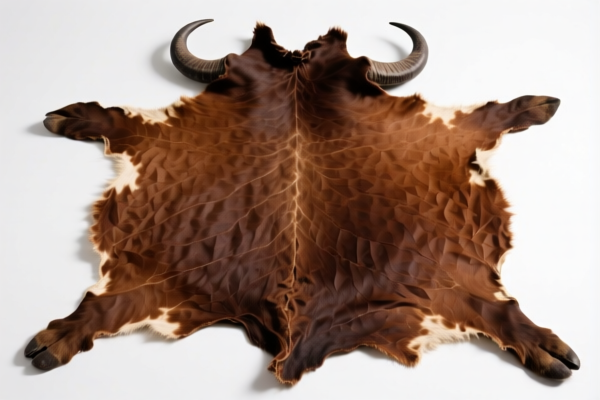 Dry buffalo hide, untanned, full grain