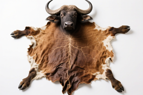 Dry buffalo hide, untanned, full grain