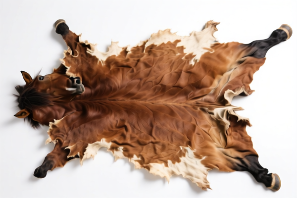 Dry equine hide, untanned, full grain