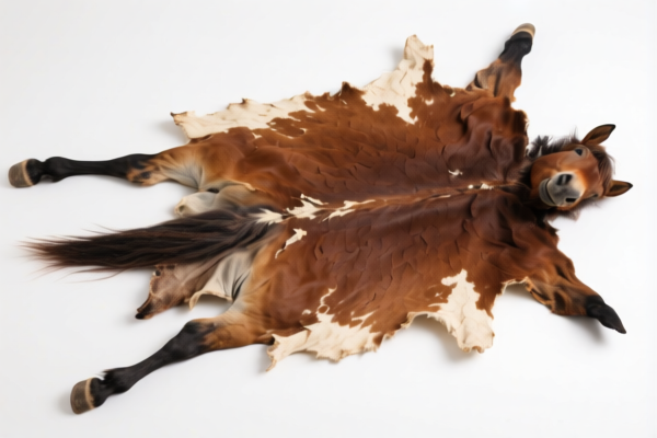 Dry equine hide, untanned, full grain