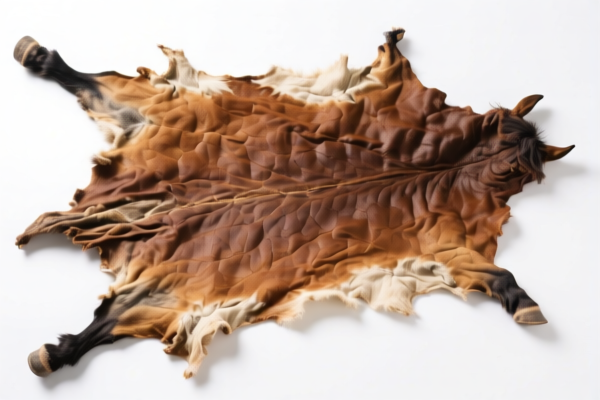 Dry equine hide, untanned, full grain
