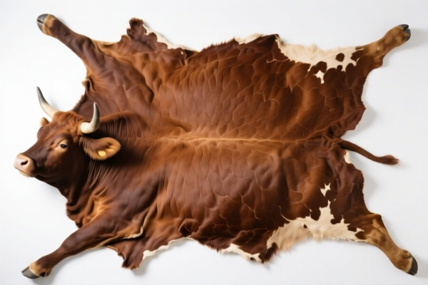 Dry untanned bovine hide, full grain