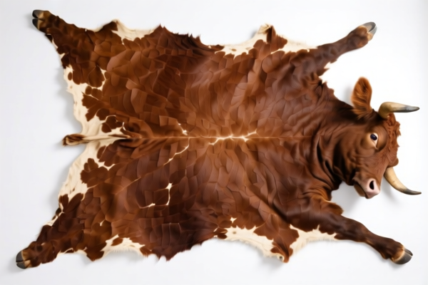 Dry untanned bovine hide, full grain