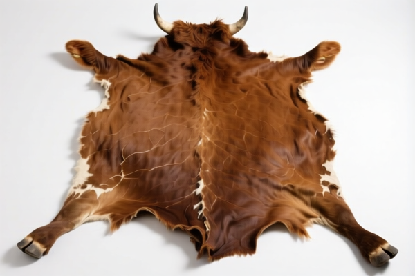 Dry untanned bovine hide, full grain