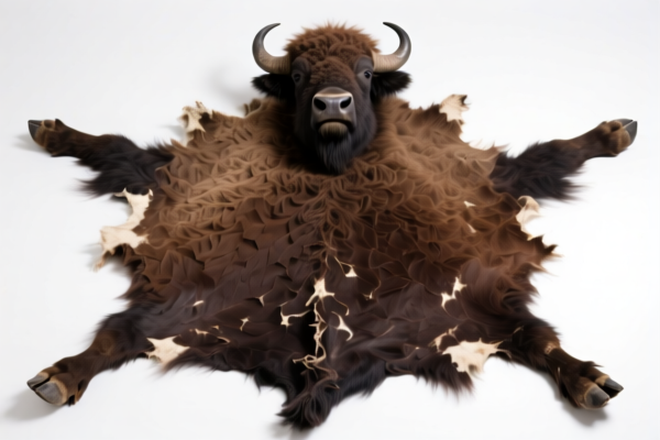 Whole buffalo hides and skins, without hair
