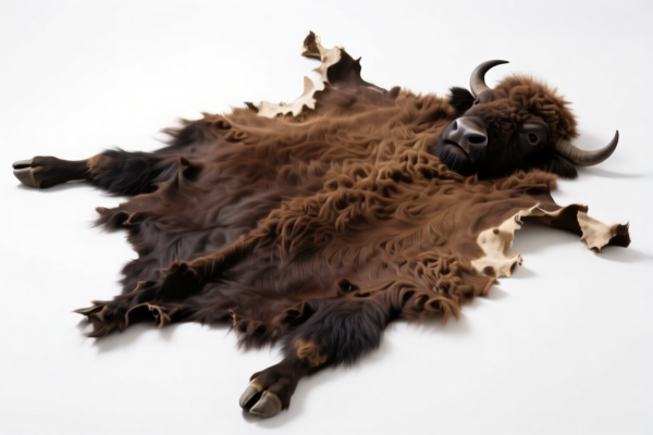 Whole buffalo hides and skins, without hair