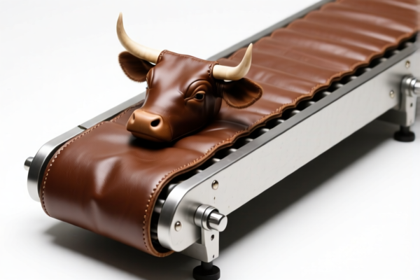 Bovine conveyor belt leather