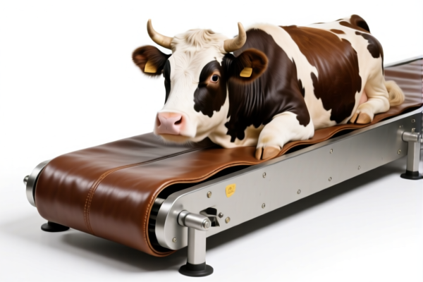 Bovine conveyor belt leather