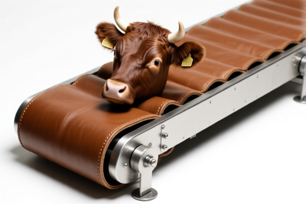 Bovine conveyor belt leather