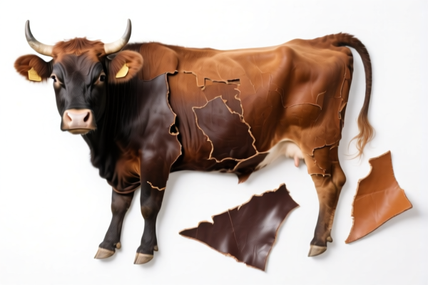 Bovine leather scraps (shoe material)
