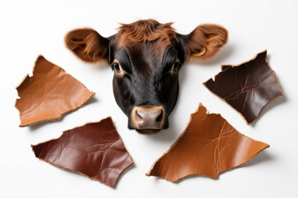 Bovine leather scraps
