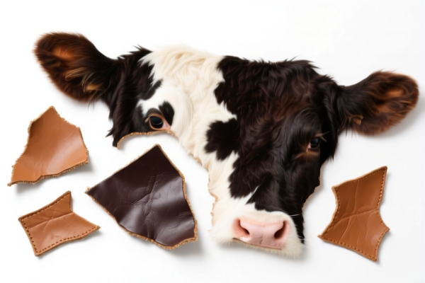 Bovine leather scraps (for clothing)