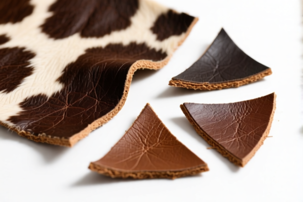 Bovine leather splits for building materials