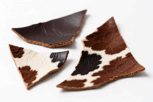 Bovine leather splits for filling materials