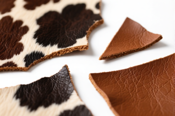 Bovine leather splits for filling materials