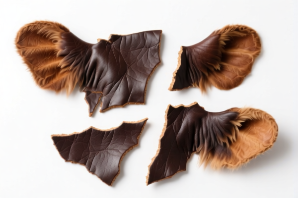 Bovine leather splits for packaging materials