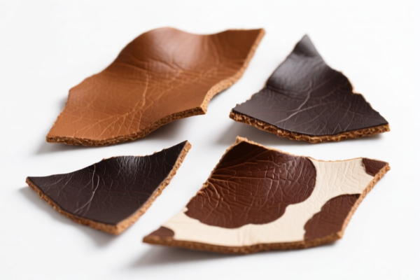 Bovine leather splits for packaging materials