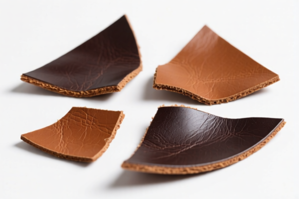 Bovine leather splits for packaging materials