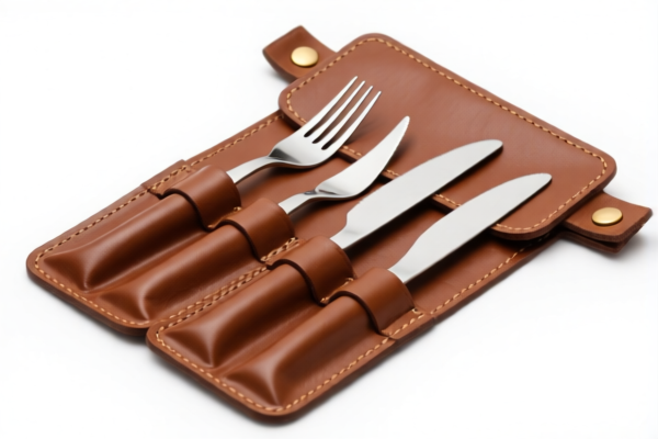 Image for Bovine Leather Cutlery Sets Bag