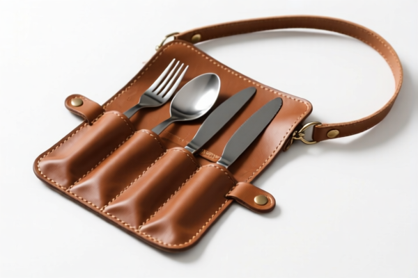 Image for Bovine Leather Cutlery Sets Bag