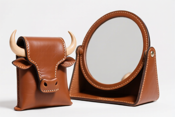 Buffalo Leather Cosmetic Mirror